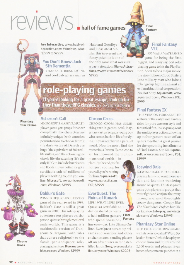 Article from page 92, June 2001 Family PC magazine
