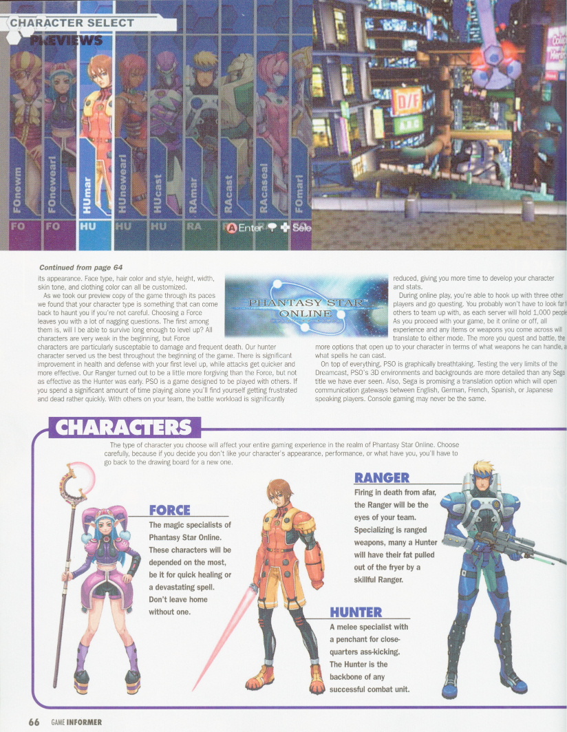 Article from page 66, January 2001 Game Informer magazine