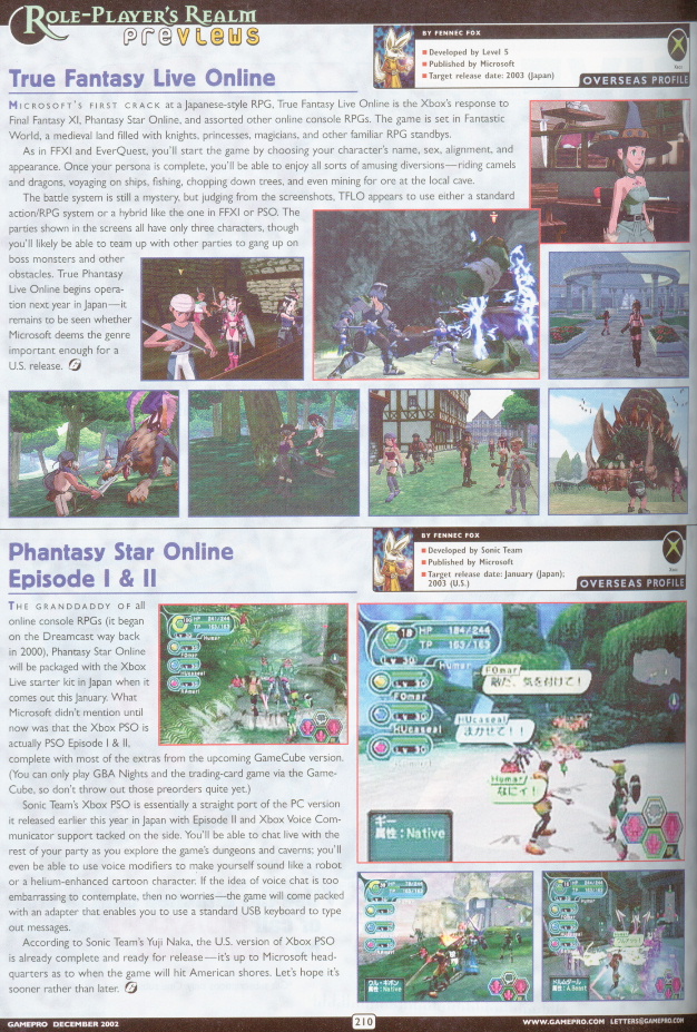Article from page 210, December 2002 Game Pro magazine