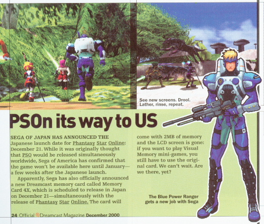 Article from page 24, December 2000 Official Dreamcast Magazine