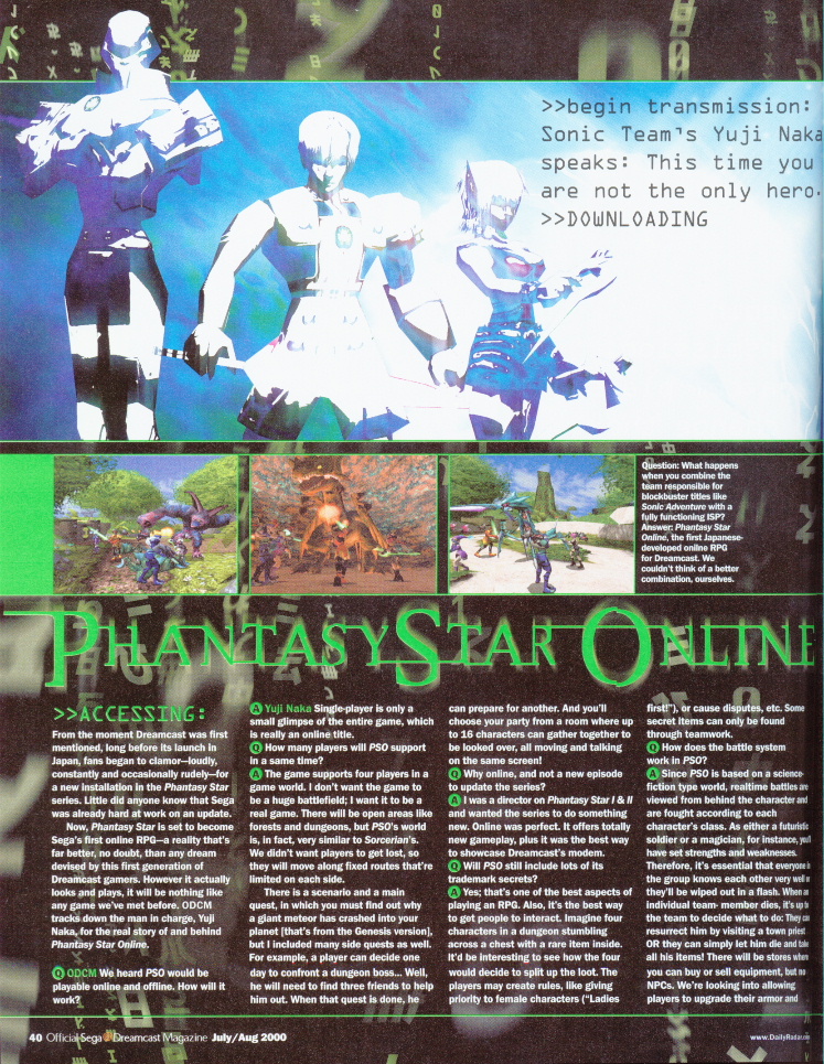 Article from page 40, July 2000 Official Dreamcast Magazine