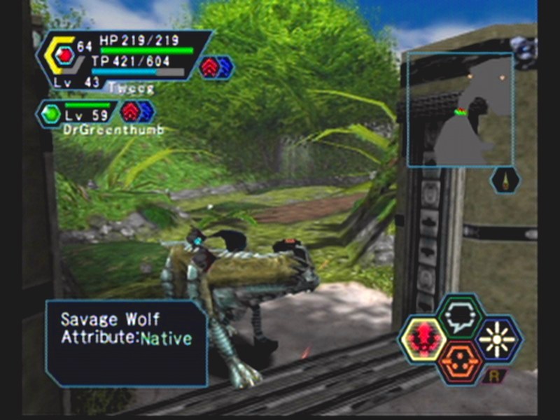 9/10/2003 10:30 PM EST, A Savage Wolf attempts to follow Tweeg through a gate.